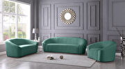 Rounded velvet design contemporary sofa main photo