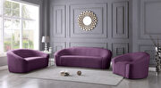 Rounded velvet design contemporary sofa main photo
