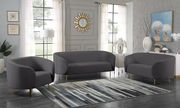 Gray velvet fabric contemporary design sofa main photo