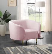 Pink velvet fabric contemporary design chair main photo
