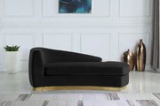 Black velvet contemporary chaise lounger main photo