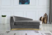 Gray velvet contemporary chaise lounge main photo