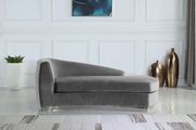 Gray velvet contemporary chaise lounger main photo