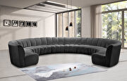 10 pcs gray velvet modular sectional sofa main photo