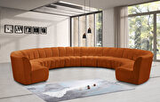 10 pcs cognac orange velvet modular sectional sofa main photo