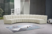 5pcs cream velvet modular sectional sofa main photo