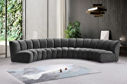 5pcs gray velvet modular sectional sofa main photo