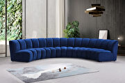 5pcs navy blue velvet modular sectional sofa main photo