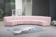 5pcs pink velvet modular sectional sofa main photo