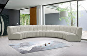 6pcs cream velvet modular sectional sofa main photo