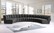 6pcs gray velvet modular sectional sofa main photo