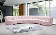 6pcs pink velvet modular sectional sofa main photo