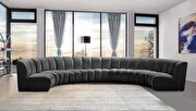 7pcs gray velvet modular sectional sofa main photo