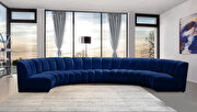 7pcs navy velvet modular sectional sofa main photo