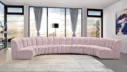 7pcs pink velvet modular sectional sofa main photo