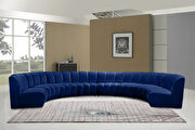 8pcs navy velvet modular sectional sofa main photo