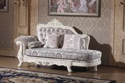 Rich fabric tufted traditional style chaise lounge main photo