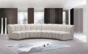 4pcs cream velvet modular sectional sofa main photo