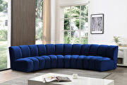 4pcs navy velvet modular sectional sofa main photo