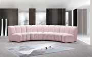 4pcs pink velvet modular sectional sofa main photo
