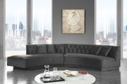 2pcs curved contemporary velvet fabric sectional main photo
