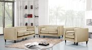 Tufted design beige velvet fabric contemporary sofa main photo