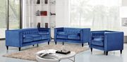 Tufted design blue velvet fabric contemporary sofa main photo