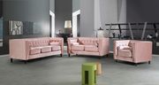 Tufted design pink velvet fabric contemporary sofa main photo