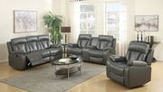 Gray bonded leather recliner sofa main photo