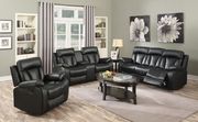 Black bonded leather recliner sofa main photo