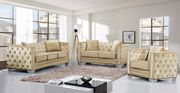 Contemporary beige tufted buttons design sofa main photo