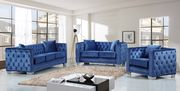 Contemporary blue tufted buttons design sofa main photo