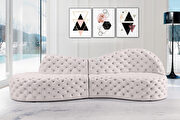 2pcs curved deep button tufted accent sectional main photo