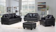Nailhead trim design black contemporary sofa main photo