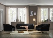Elegant & sleek black velvet contemporary sofa main photo