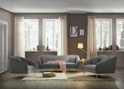 Elegant & sleek gray velvet contemporary sofa main photo