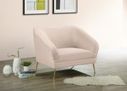 Elegant & sleek pink velvet contemporary chair main photo