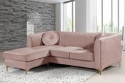 Pink velvet 2pc reversible sectional sofa main photo