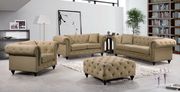 Sand linen fabric rolled arms design sofa main photo
