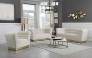 Cream velvet horizontal tufting modern sofa main photo