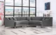 Gray 2pcs oversized curved sectional sofa main photo