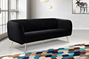 Elegant contemporary velvet / gold legs couch main photo