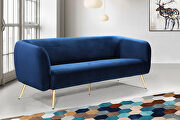 Elegant contemporary velvet / gold legs couch main photo