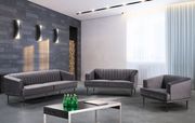 Affordable gray velvet contemporary sofa main photo