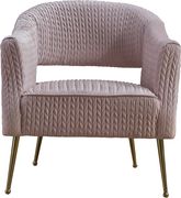 Pink textured velvet chair w/ golden metal legs main photo