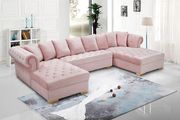 2-chaise 3pcs sectional in pink velvet main photo