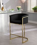 Black velvet contemporary bar stool main photo