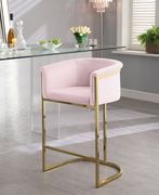 Pink velvet contemporary bar stool main photo