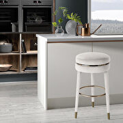 Contemporary swivel cream velvet / gold bar stool main photo