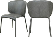 Soft vintage faux leather dining chair pair main photo